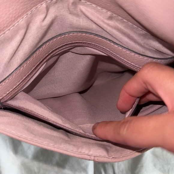 Blush Pink Faux Leather Crossbody Purse – Medium Size, Adjustable Strap - Picture 7 of 15